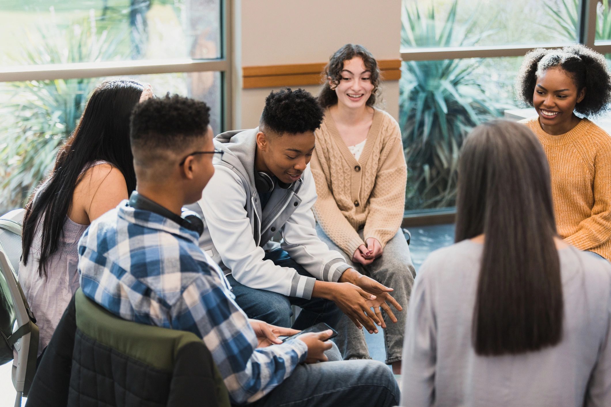 Youth speaking honestly in a peer support circle